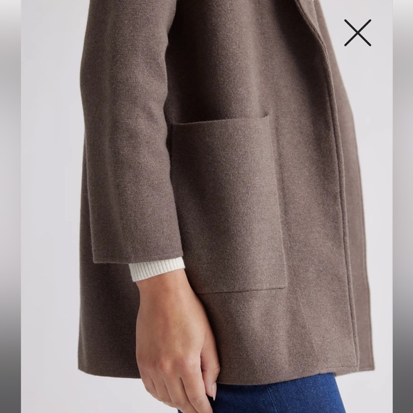 Quince organic cotton knit blazer, size S, heather brown - Picture 3 of 3